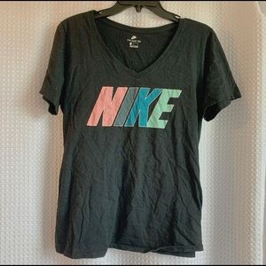 nike multicolor spellout tee